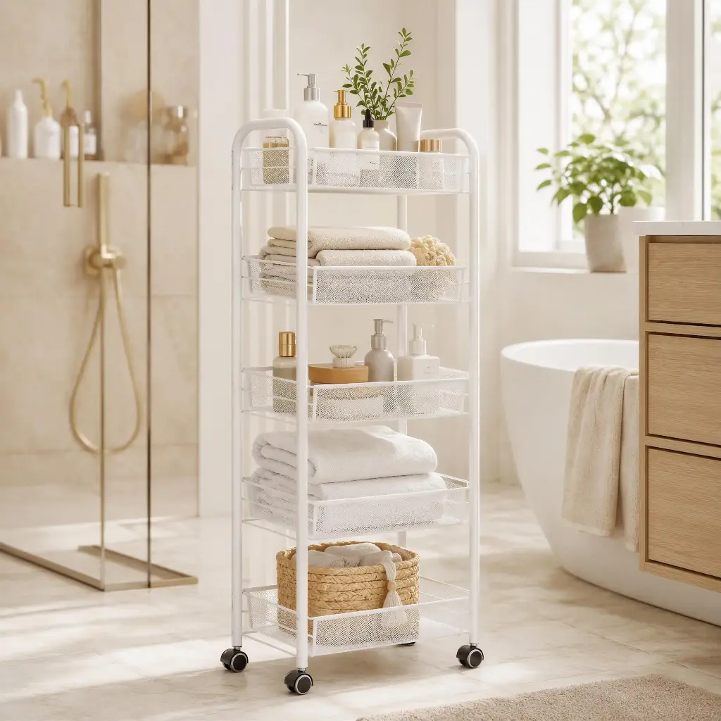 Chariot_de_Rangement_Blanc_en_Métal_5_Niveaux_à_Roulettes.webp