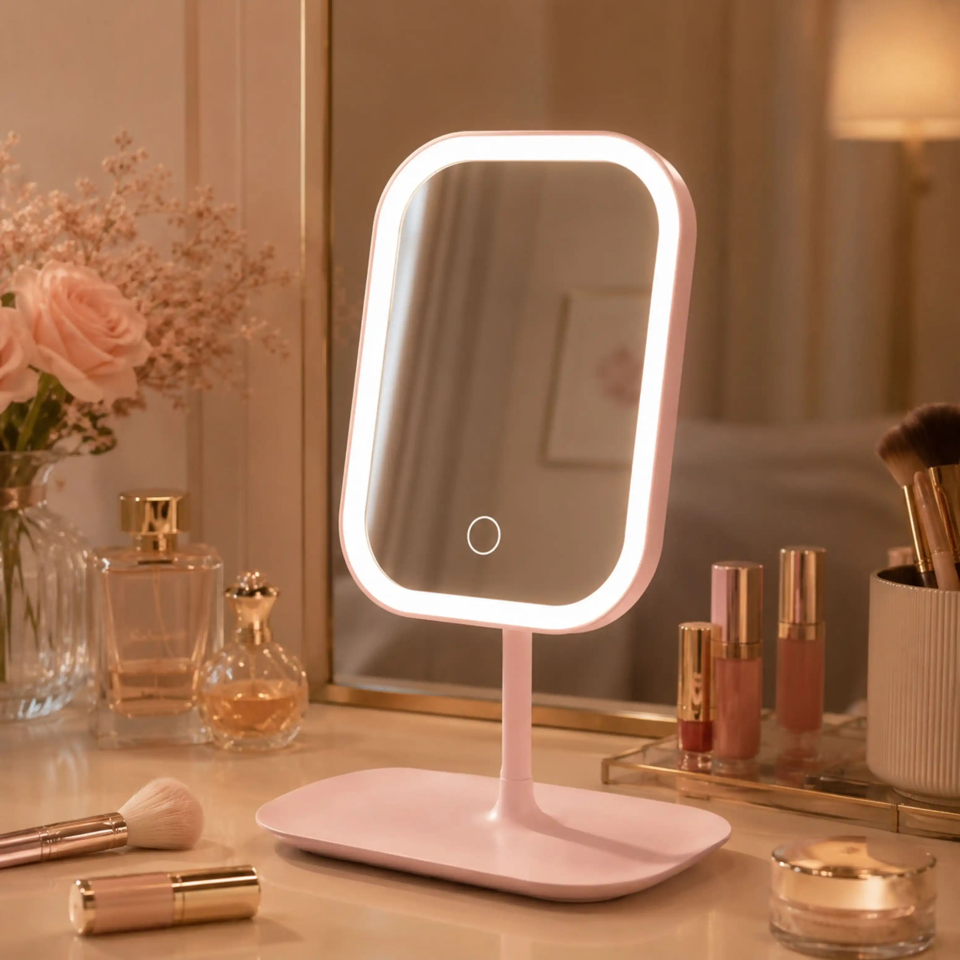 Miroir_de_maquillage_LED_rose_rechargeable_avec_3_lumières.webp
