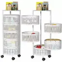 Chariot de Rangement Rotative en Metal 5 Panier