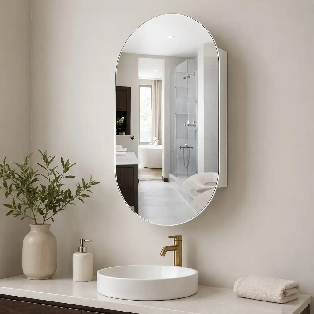 Miroir Armoire Capsule Blanc