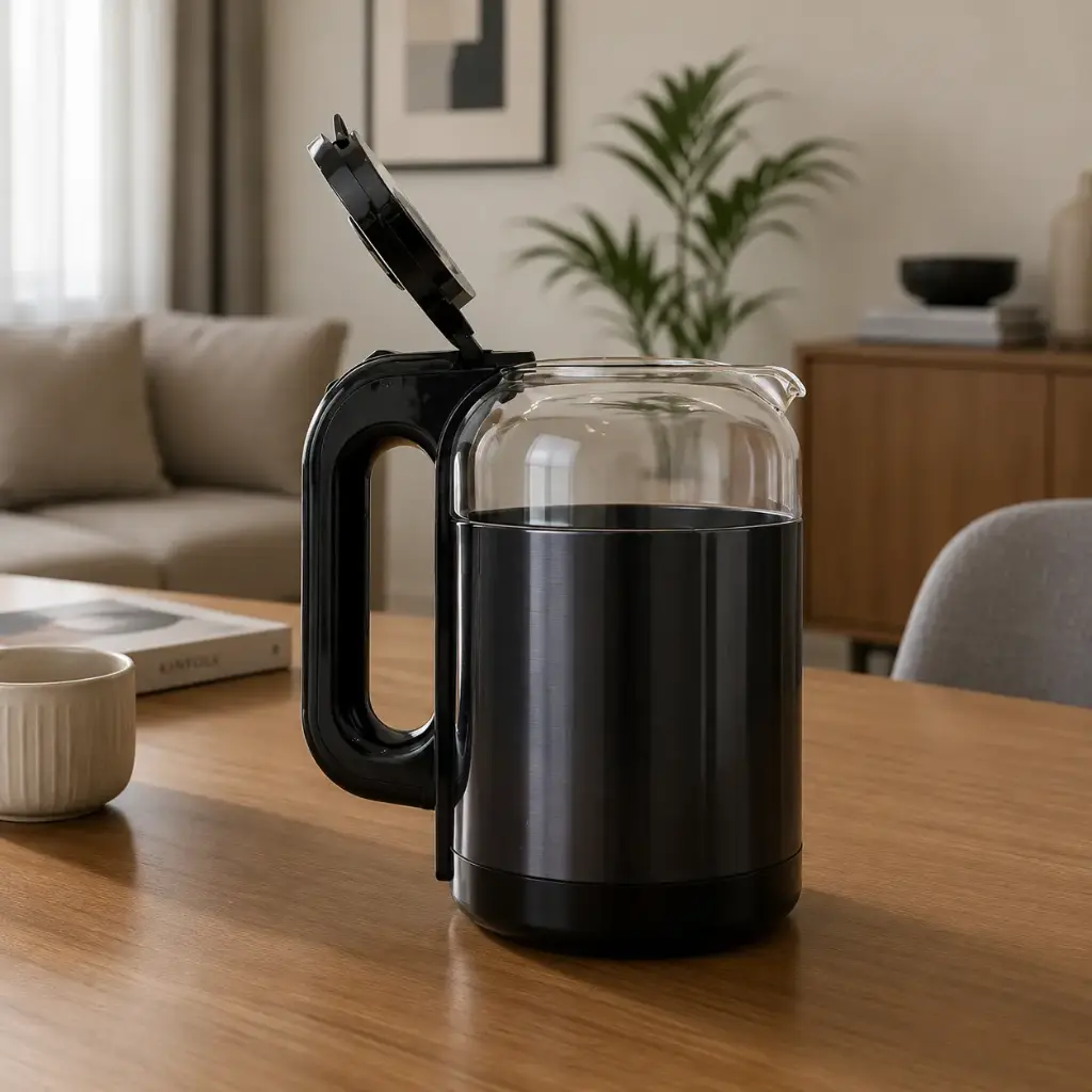 Bouilloire Électrique FLORENCE Noir Verre Borosilicate 2.0L – 1500W