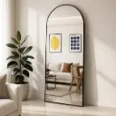 Miroir Arque 170x70 cm – Cadre en Metal Noir (À Poser)