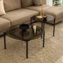 Ensemble de Tables Basses Oscar – Verre Trempé Fumé
