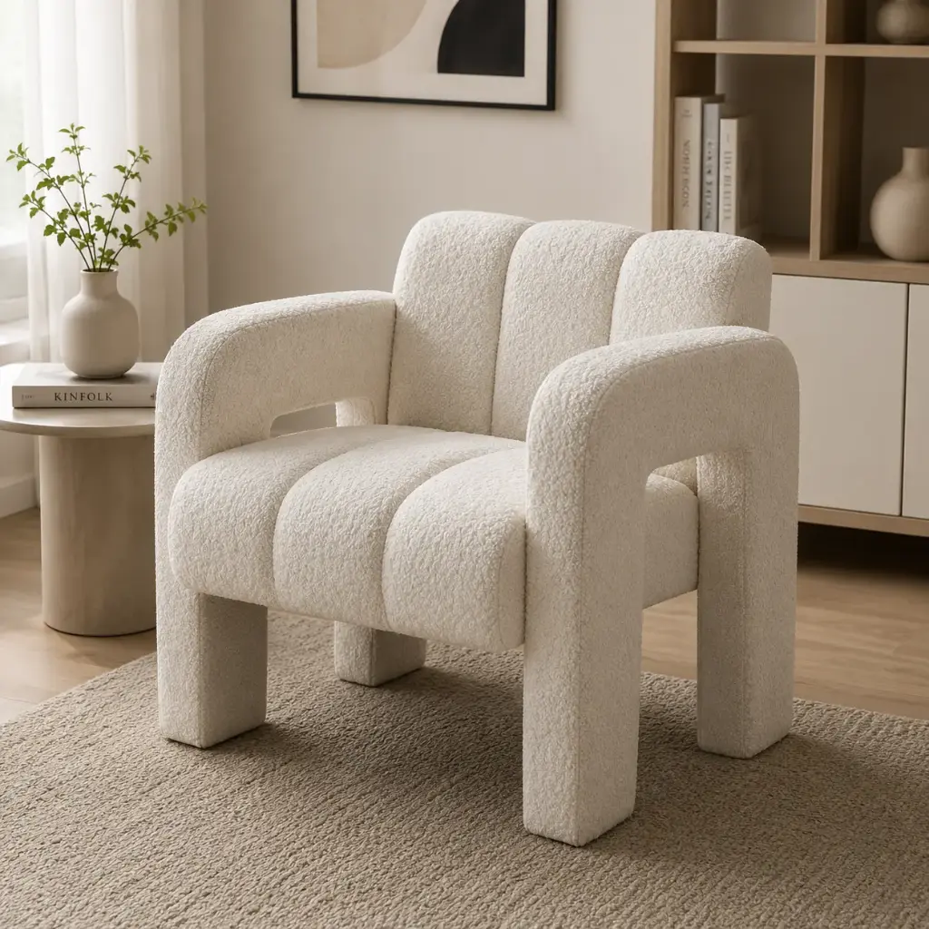 Fauteuil Aura en Tissu Bouclette