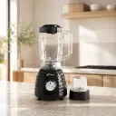 Mixeur Blender Électrique 2 en 1 Noir + Moulin à Café