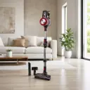 Aspirateur Sans Fil 150W Rouge avec Brosse LED