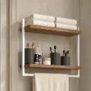Etagere Murale ALTO (Blanc / Marron) – Pour Salle de Bain