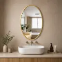 Miroir Ovale en Metal Dore – 80x60 cm