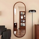 Miroir Ovale 123x50 cm – Cadre MDF Stratifié Marron