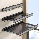 Etagere Pliable & Sechoir 2 en 1 – Aluminium Gris Foncé