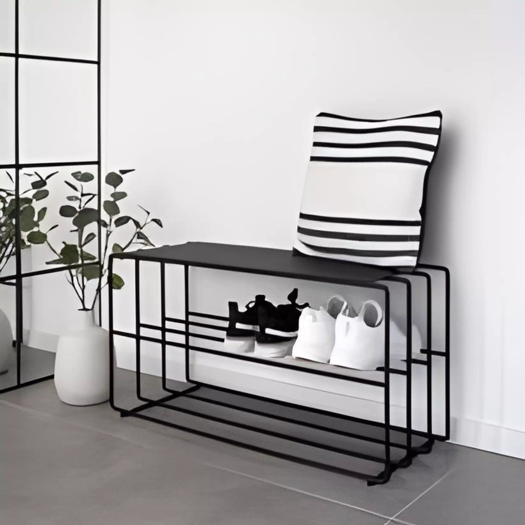 Porte chaussures Metal Noir