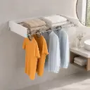 Seche Linge Mural Rabattable Blanc Metal & Aluminium