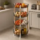 Etagère d’Angle 4 Niveaux – Structure Metal & Finition Bois