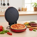 Machine à Pizza Électrique FLORENCE Rouge – Plaque Multifonction 1100W