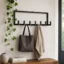 Porte Manteau Mural 6 Crochets Metal Epoxy Noir