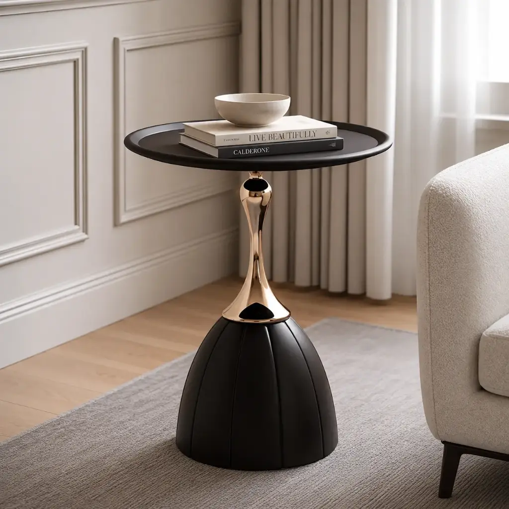 Table de Cafe NOEA – Noir & Doré