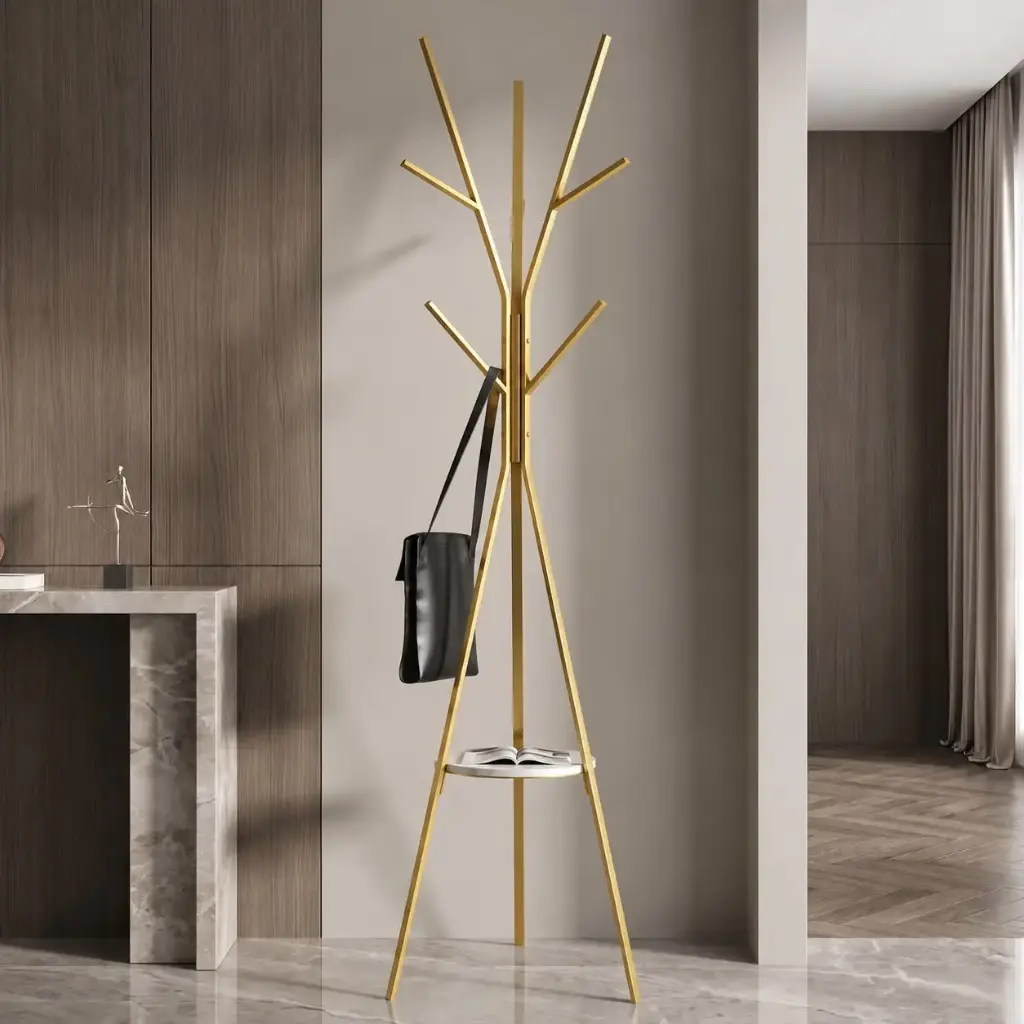 Porte manteaux Arbre Dore
