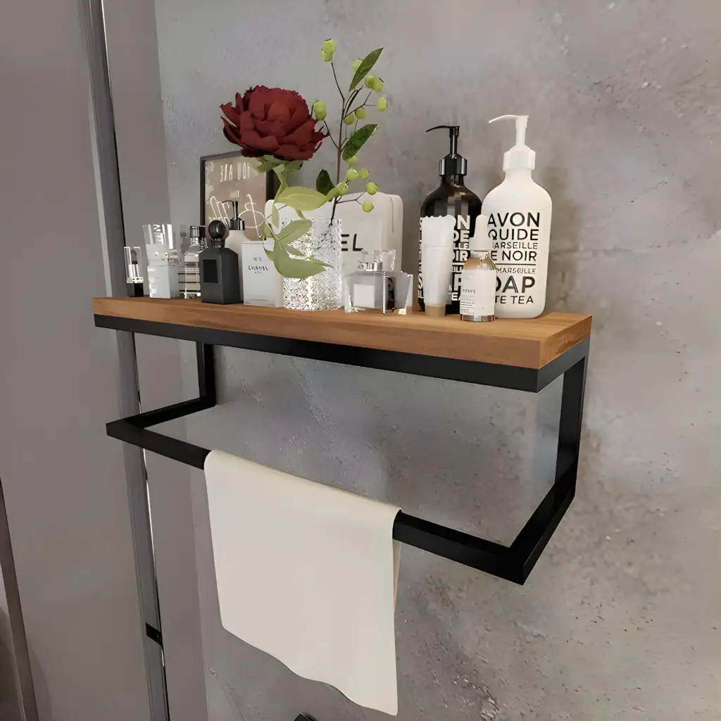 Porte-Serviettes Mural avec Étagère – Modèle Roma