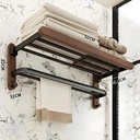 Etagere Murale Porte-serviettes en Bois & Aluminium
