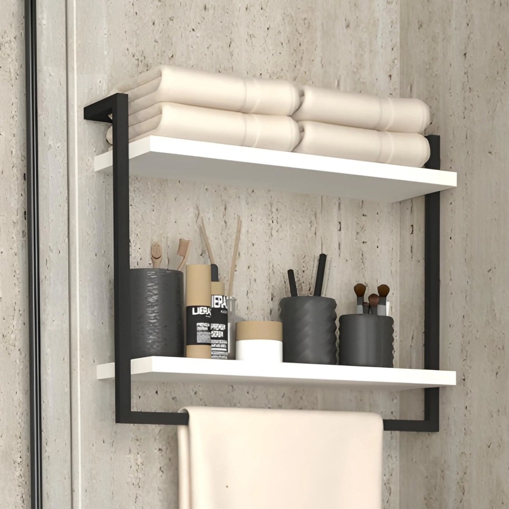 Etagere Murale ALTO (Noir/Blanc)  pour Salle de Bain