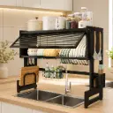 Egouttoir de Cuisine Multifonction Noir 95cm