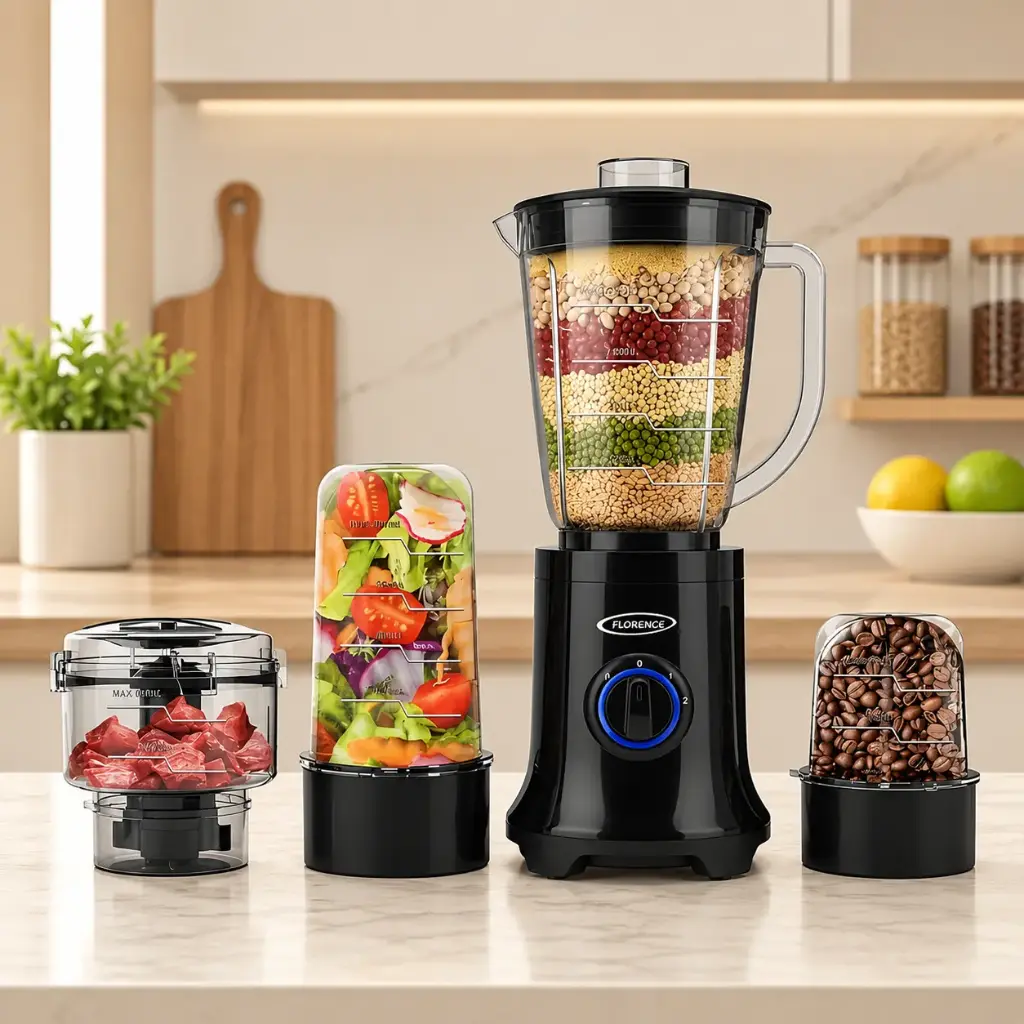 Blender Électrique 5 en 1 FLORENCE HK380 – 1500W