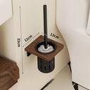 Brosse WC Murale – Aluminium & Bois Effet Noyer