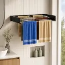 Seche Linge Mural Rabattable Noir Metal & Aluminium