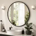 Miroir Rond Design – Ø80 cm, Cadre Aluminium Noir