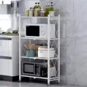 Etagere de Rangement Pliable 4 Niveaux avec Roues – Blanc
