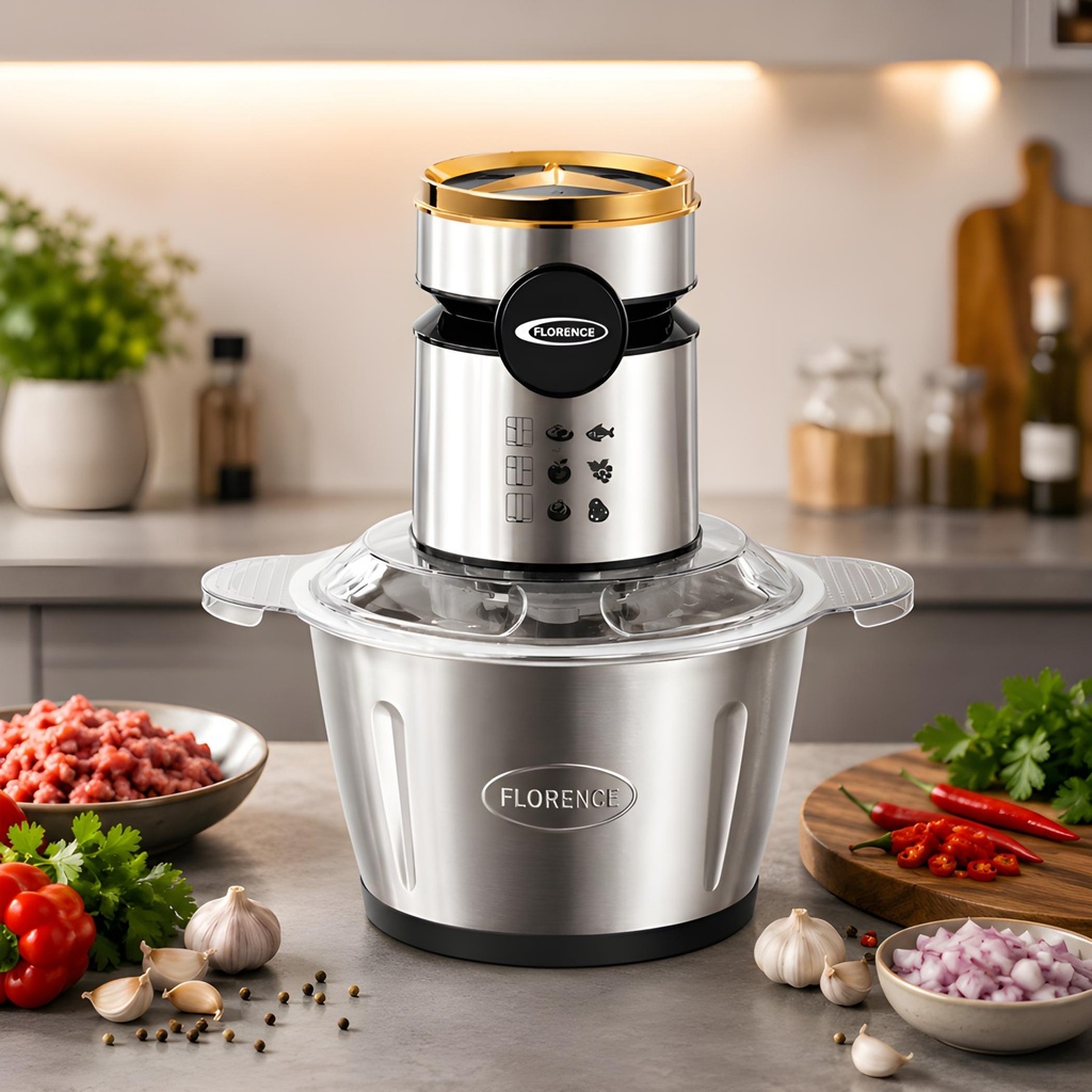 Hachoir Électrique Multifonction Florence 3L – 1200W Inox