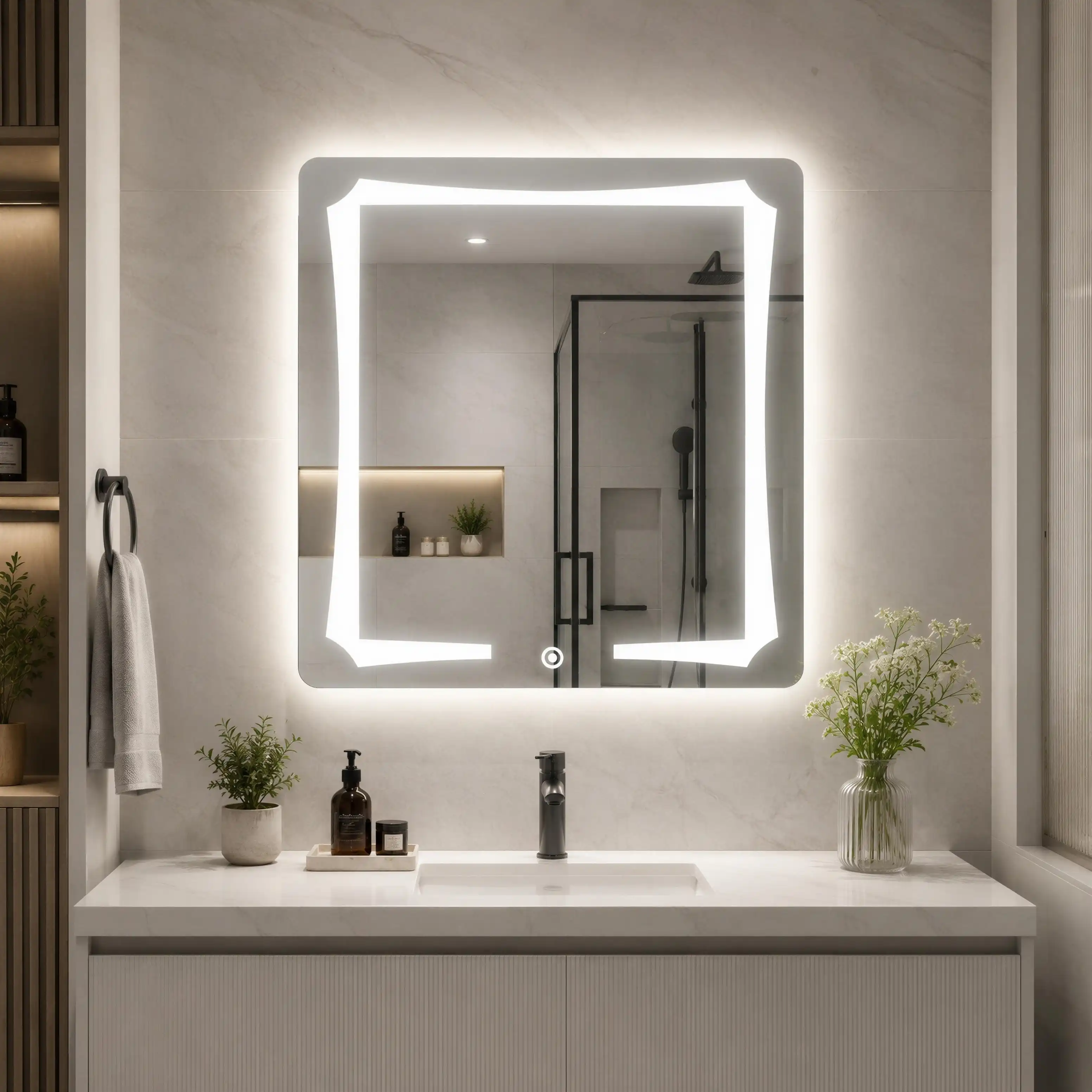 Miroir LED Carré PRIZMA – 60×60 cm