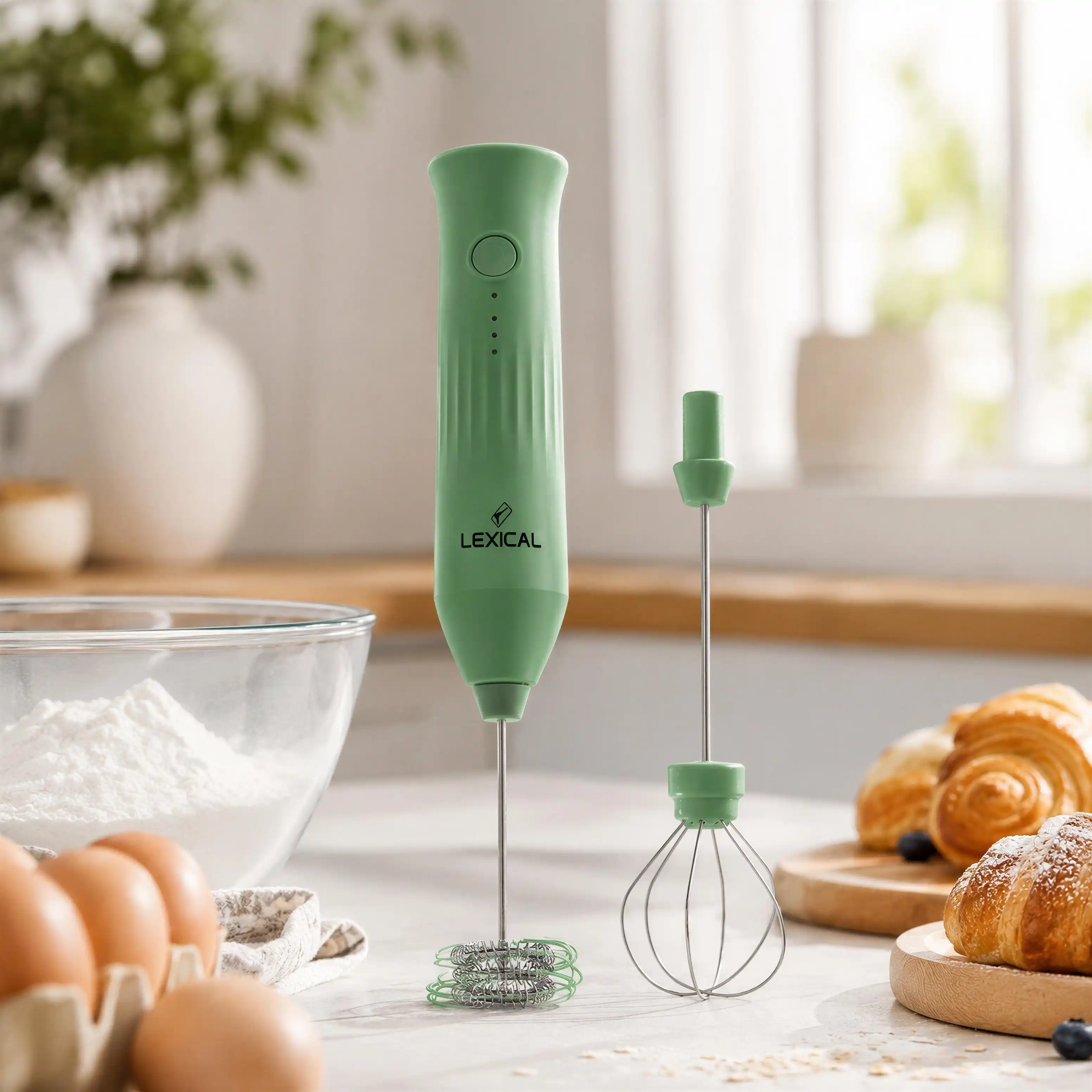 Mousseur à Lait Électrique Lexical 2-en-1 Rechargeable – vert