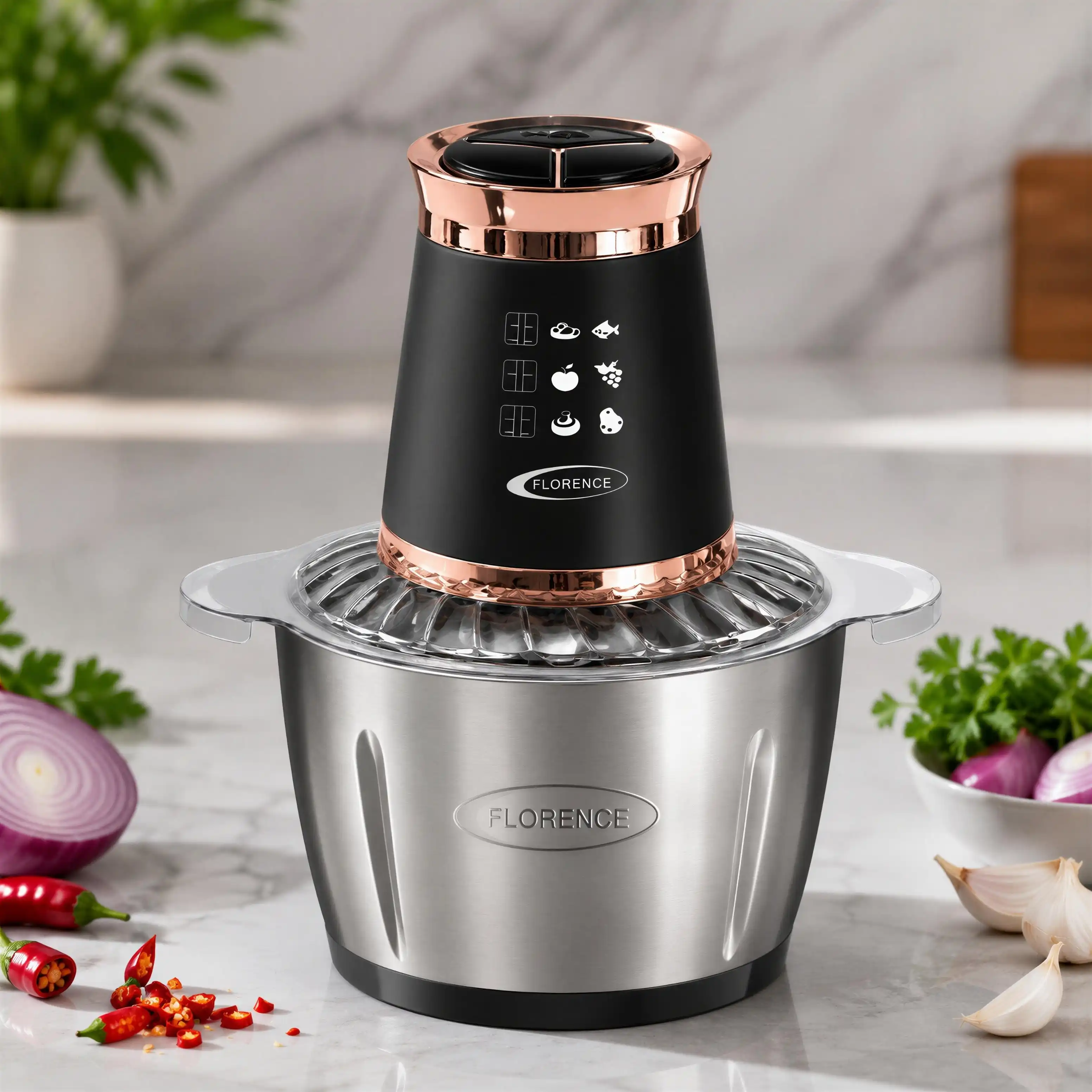 Hachoir Électrique Multifonction Florence 3L – 1200W Noir