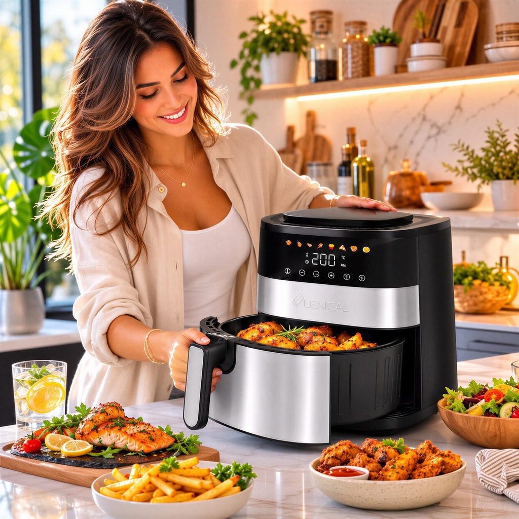 Air Fryer Lexical LAF-3060 – 9L – 1800W avec Écran Tactile et 8 Programmes
