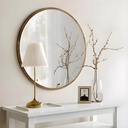 Miroir Rond en MDF Stratifie Marron – Diametre 60 cm