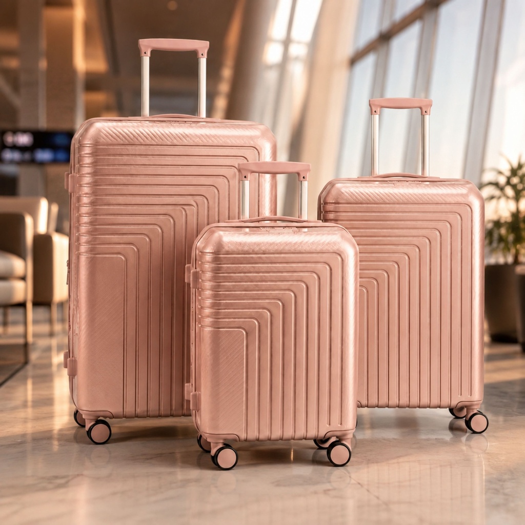 Série de 3 Valises Rigides Incassables Tokio – Rose Gold