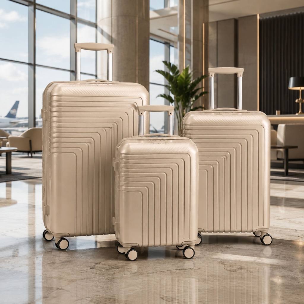 Serie de 3 Valises Rigides Incassables Tokio – Beige Champagne