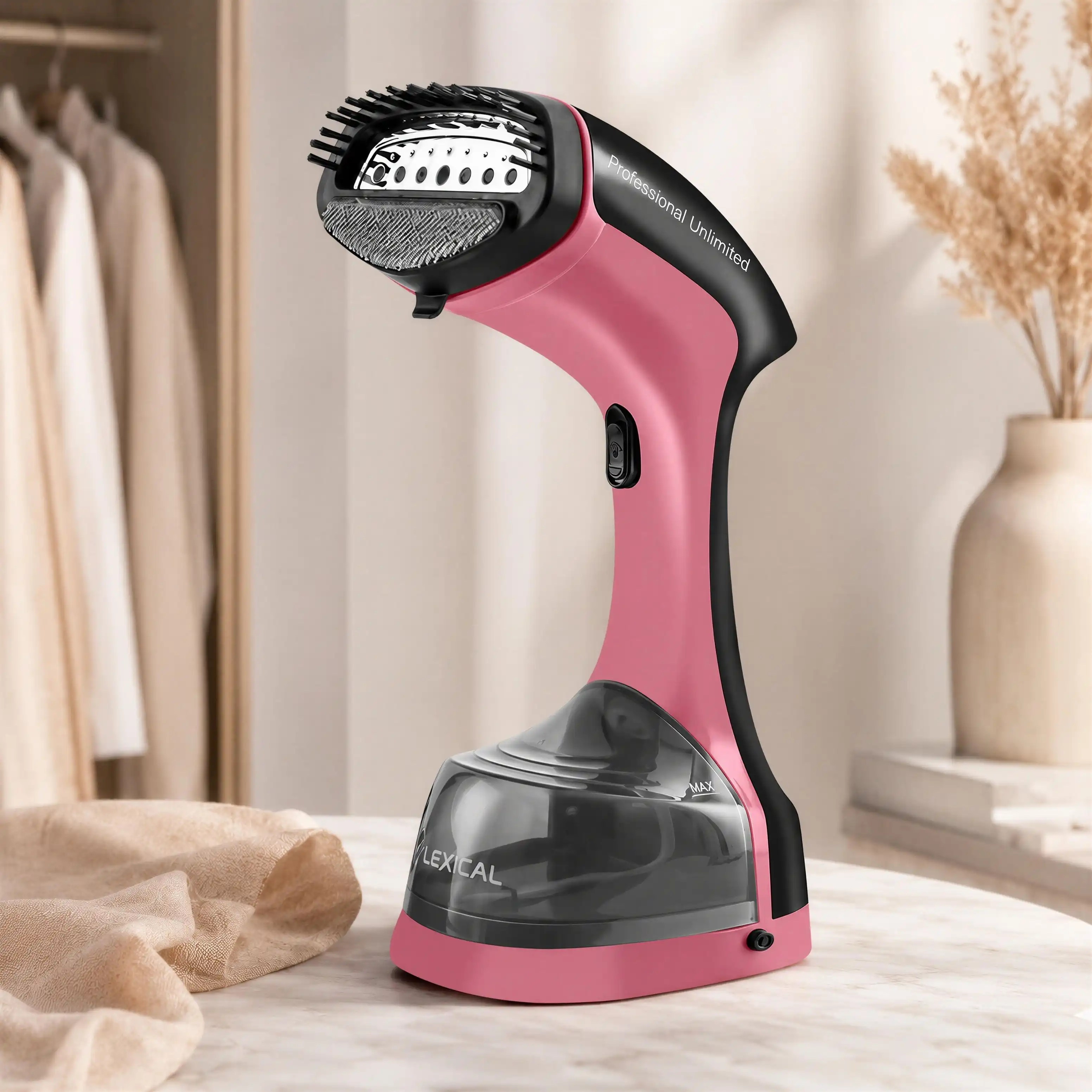 Defroisseur Vapeur à Main 1300W 330 ml Lexical – Rose
