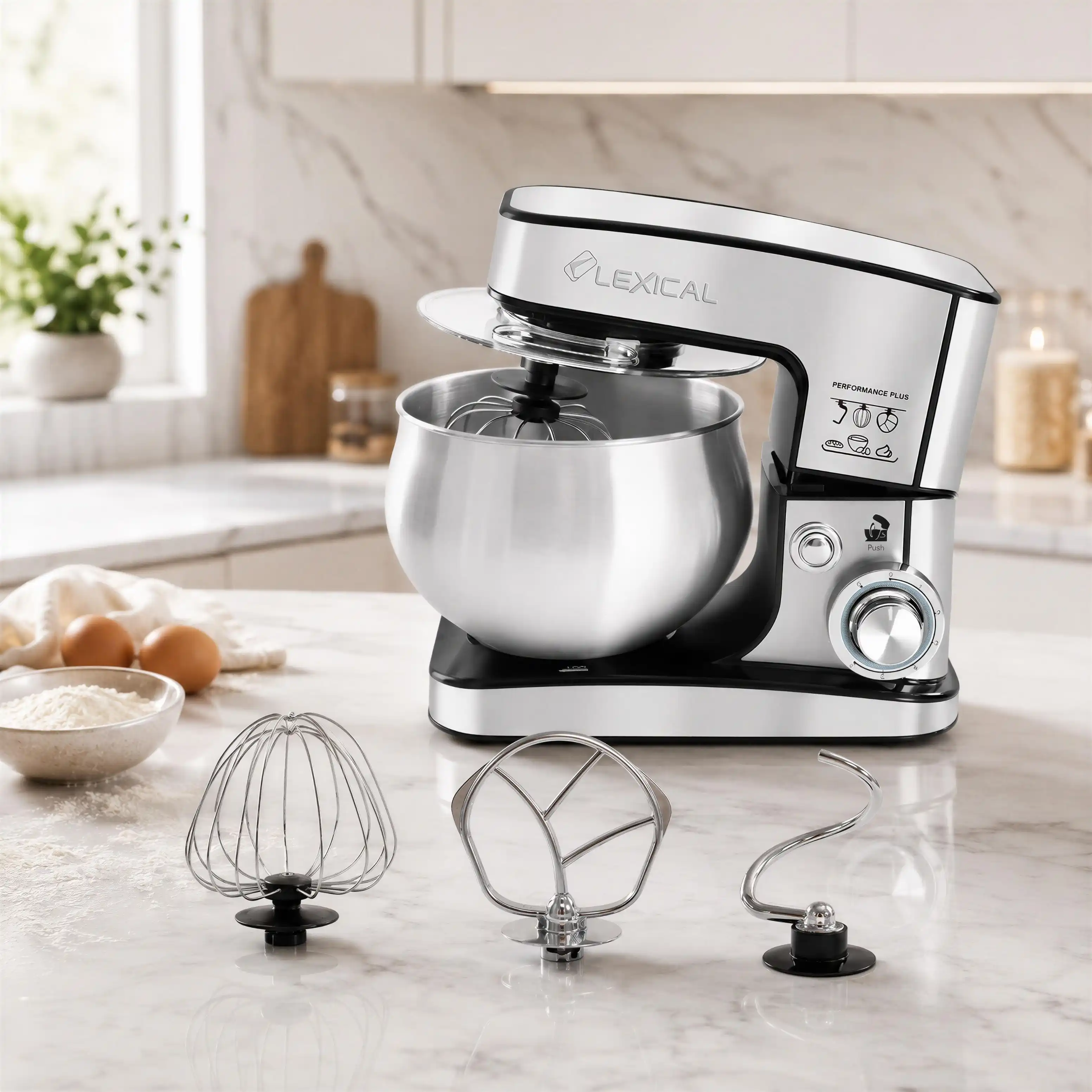 Robot Pâtissier 3 en 1 Lexical 1300W avec Bol Inox 5L