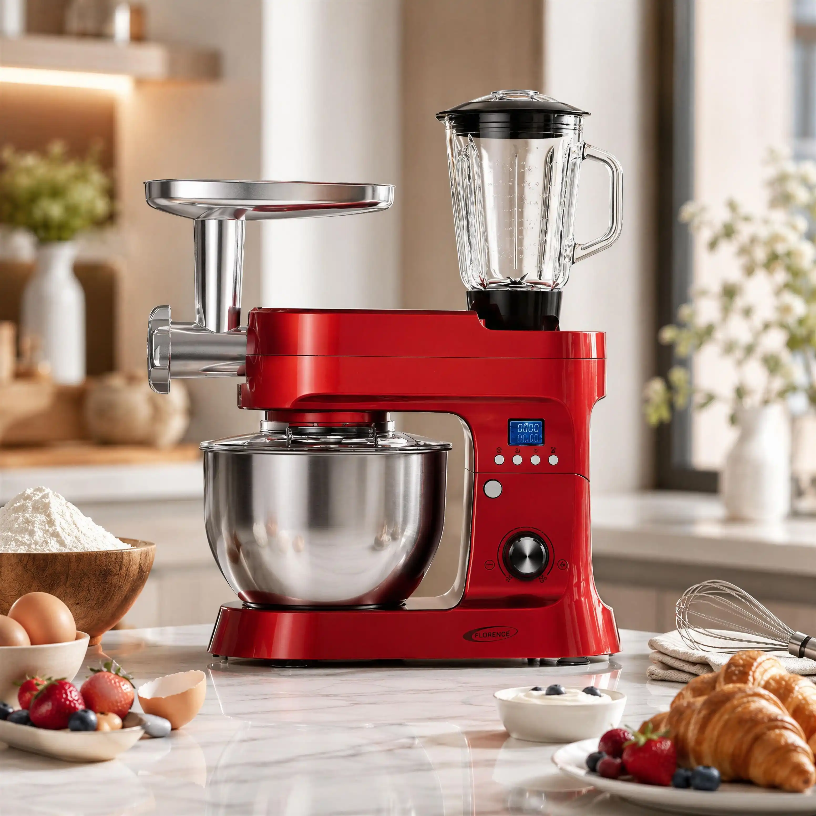 Robot Pâtissier Multifonction 1200W 6,5L avec Blender et Hachoir – Florence