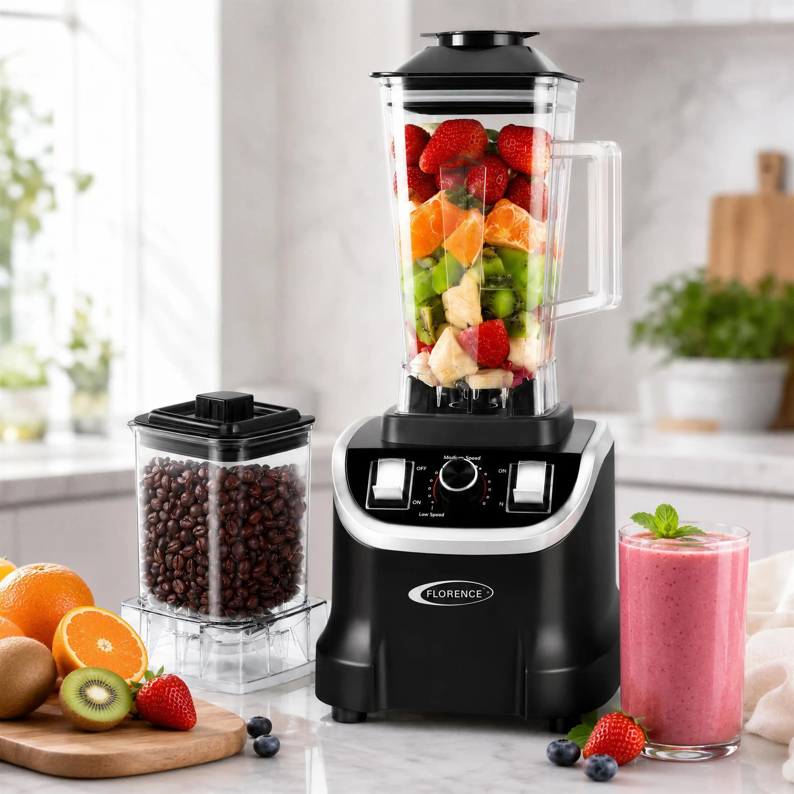 Blender Électrique Florence 2-en-1 2800W – 2L Noir