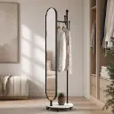 Miroir sur Pied avec Porte-Manteau APOLLO Noir