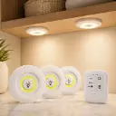 Lot de 3 Lampes LED COB Sans Fil avec Télécommande et Minuterie 30 Min – Blanc