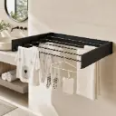 Seche Linge Mural Pliable 5 Tiges 80 cm – Noir