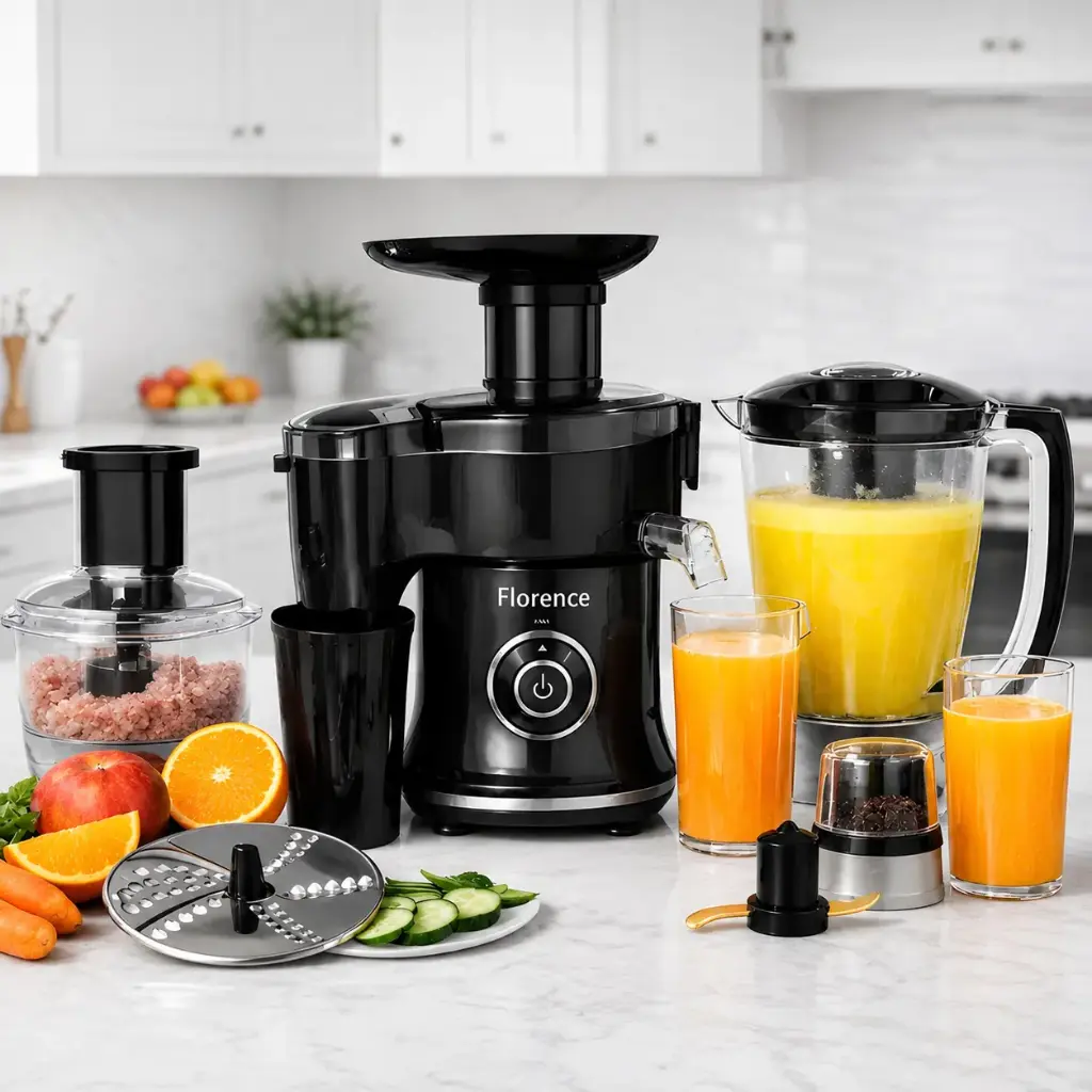 Blender & Extracteur de Jus FLORENCE 10 en 1 – 400W Noir