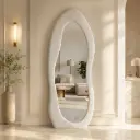 Miroir Sur Pied Organique EKOGOZLI Blanc Cassé – 170 × 65 cm