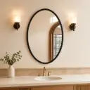 Miroir Ovale 80x60 cm – Cadre MDF Stratifié Noir