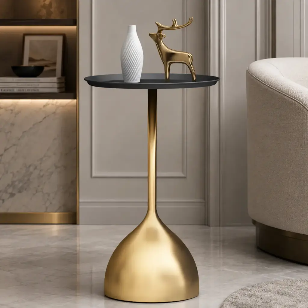 Table de Cafe ELORA Noir & Dore (40 × 60 cm)