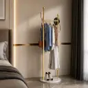 Porte Vetements Design Dore avec Base en Marbre  Modele Valencia